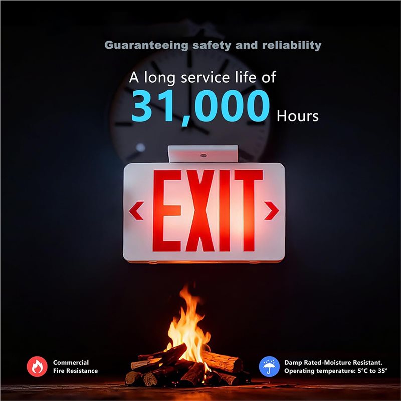 【A10R】Red Exit Sign With Emerg - Emergency Exit Sign review and price