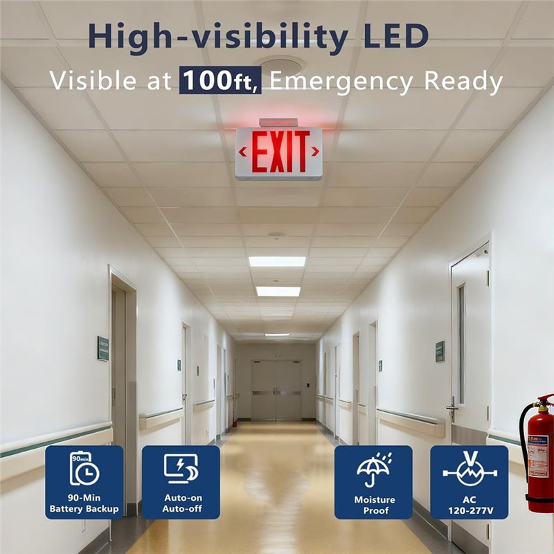 【A10R】Red Exit Sign With Emerg - Emergency Exit Sign review and price
